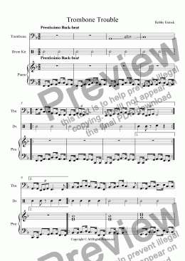 page one of Trombone Trouble