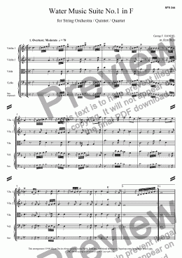 page one of Water Music Suite No.1 in F
