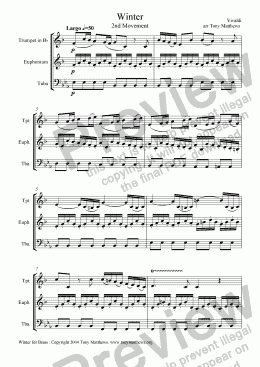 page one of Winter (2nd Movement) arr Brass Trio