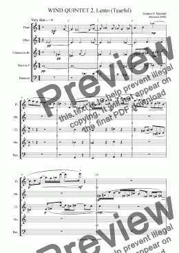 page one of QUINTET FOR WIND INSTRUMENTS 2. Lento