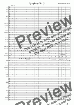 page one of Symphony No 21