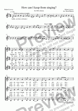 page one of "How Can I Keep from Singing" for  Choir SSA
