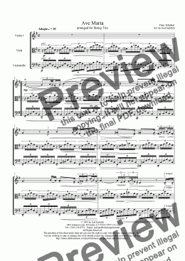 page one of Ave Maria (String Trio w/solo in violin) G