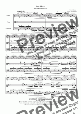 page one of Ave Maria (String Trio w/solo in viola) G