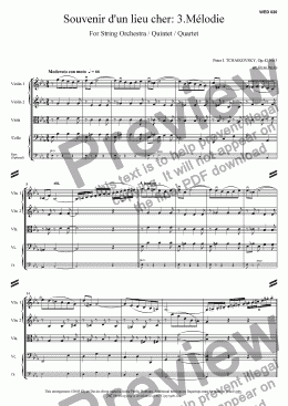 page one of Souvenir d'un lieu cher, Op.42 - No.3 Melodie