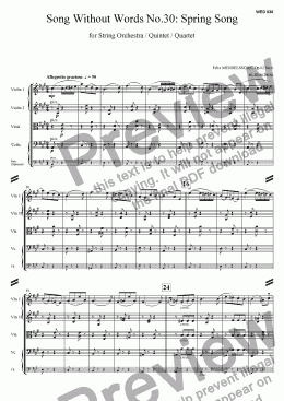 page one of Song Without Words No.30 - Spring Song Op.62 No.6