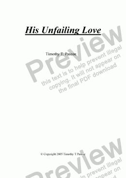 page one of His Unfailing Love