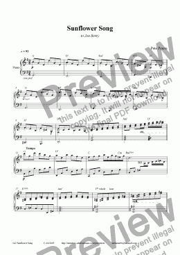 page one of Sunflower Song [short piano solo]