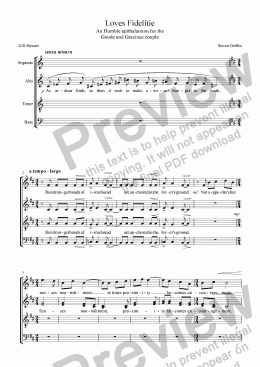 page one of Loves Fidelitie (SATB a capella)