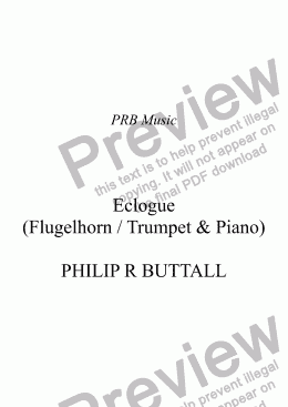 page one of Eclogue for Flugelhorn (or Trumpet) & Piano