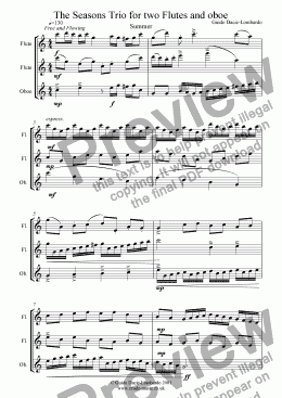 page one of Part 4 of 'The Seasons' for two flutes and oboe: Summer