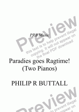 page one of Paradies goes Ragtime!