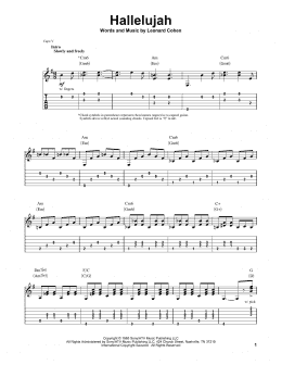 page one of Hallelujah (Guitar Tab (Single Guitar))