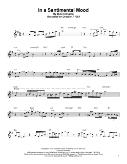 page one of In A Sentimental Mood (Tenor Sax Transcription)
