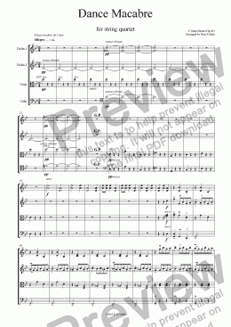 page one of Saint-Saens - DANSE MACABRE - for string quartet