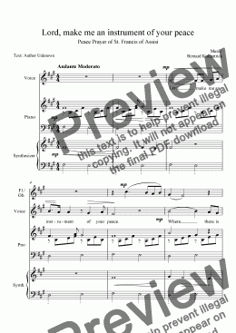 page one of "Prayer of St. Francis of Assisi-Download Sheet Music