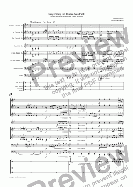 page one of Grieg: Sørgemarsj over Rikard Nordraak | Funeral March in memory of Rikard Nordraak (Griegs own transcr. for Brass Ensemble)