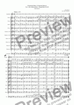 page one of 3 Deutsche Tänze (3 German Dances)  No.3. Die Schlittenfahrt ( Sleigh Ride) K.605