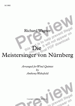 page one of Die Meistersinger von Nurnberg Overture