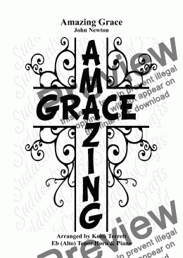 page one of Amazing Grace for Eb Tenor (Alto) Horn & Piano