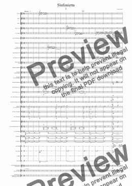 page one of Sinfonietta 1st Movement