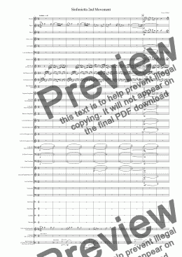 page one of Sinfonietta 2nd Movement
