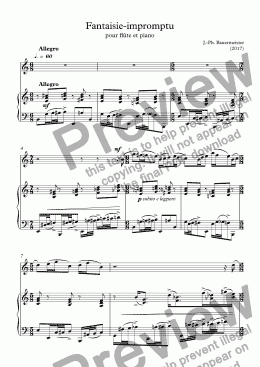 page one of Fantaisie-impromptu pour flûte et piano