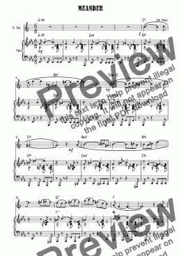 page one of Meander - Alto Sax solo