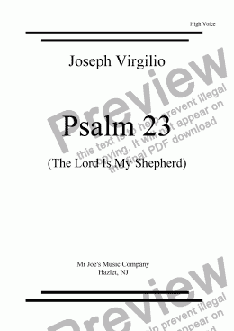 page one of The Lord Is My Shepherd for high voice