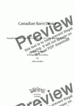 page one of Canadian Barn Dance (Donald MacLean's Farewell To Oban / Mrs. H. L. MacDonald Of Dunach)