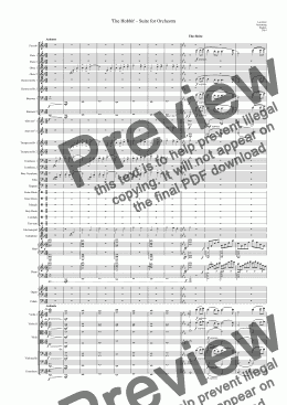 page one of 'The Hobbit' - Suite for Orchestra