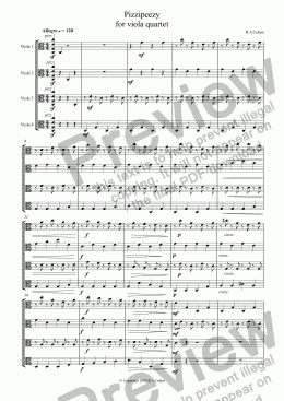 page one of PIZZIPEEZY - for viola quartet