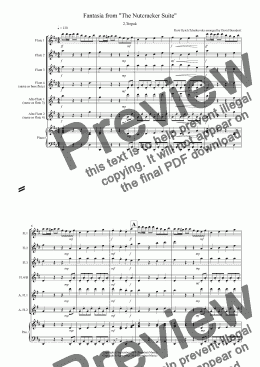 page one of Trepak (Fantasia from Nutcracker) for Flute Quartet