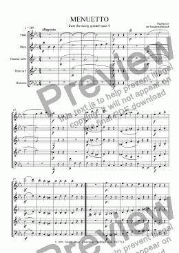 page one of Minuet and trio