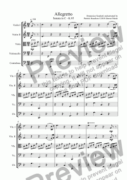 page one of Scarlatti - Allegretto for Strings