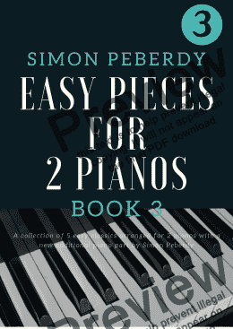 page one of 5 Easy Pieces for 2 pianos (Book 3) Classics in new, easy arrangements by Simon Peberdy