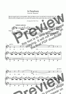page one of "In Paradisum" (May the Angels)(Faure Requiem) -Download Soprano Sheet Music