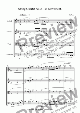 page one of String Quartet No.2. 1st. Movement