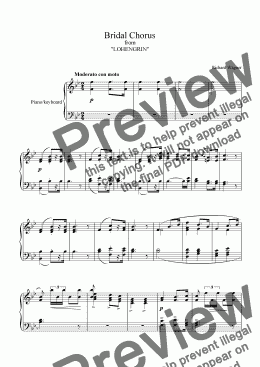 page one of "Bridal Chorus" -Here comes the bride! -Royalty Free Sheet Music Download