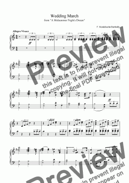 page one of "Wedding March" Mendelssohn-Download Wedding Sheet Music