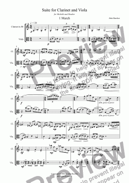 page one of Suite for Clarinet and Viola