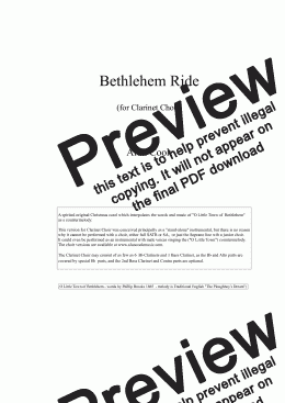 page one of Bethlehem Ride (Clarinet Choir)