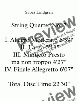 page one of String Quartet No. 7  II. Largo