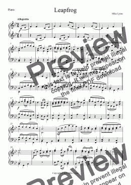 page one of Easy Piano - Leapfrog