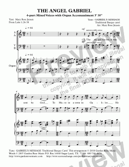 page one of The Angel Gabriel  (GABRIEL'S MESSAGE) Choir with Organ Accompaniment