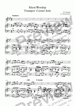 page one of Silent Worship Trumpet/ Cornet Solo