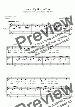 page one of "Nearer my God to Thee" -(Mezzo Sop or Baritone) Funeral Sheet Music Download