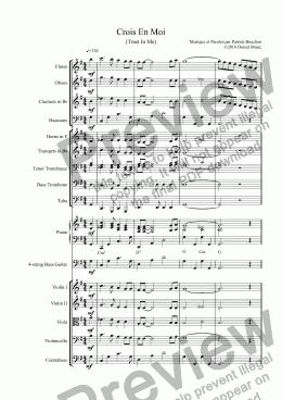 page one of Crois En Moi (Believe In Me) for Vocal duet and Orchestra