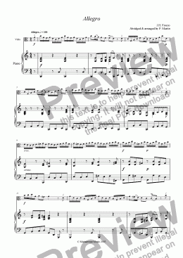 page one of Allegro - Viola & Piano