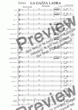 page one of Gazza Ladra - Ouverture - Rossini